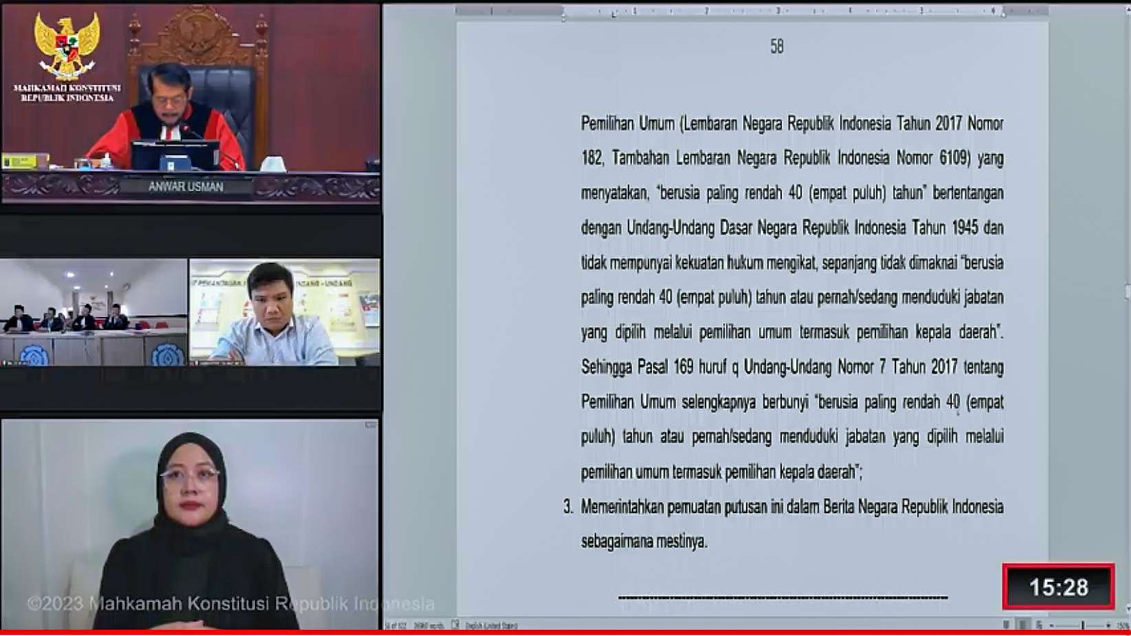 Mahkamah Konstitusi Ubah Ketentuan Syarat Usia Capres-Cawapres