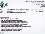 Pengurus NU yang Jadi Peserta Pemilu Dinonaktifkan