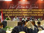 KPU Bandarlampung Rakor Evaluasi Penyusunan DPTb