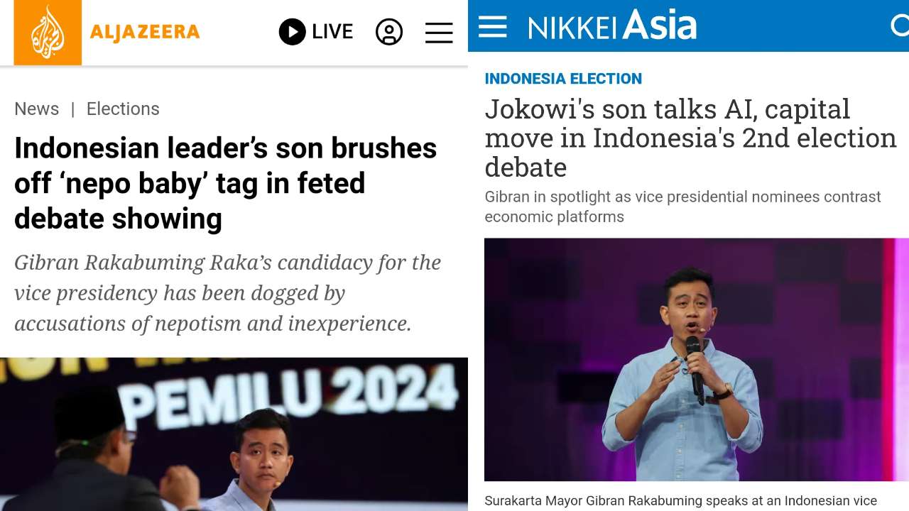 Al-Jazeera dan Nikkei Asia Sorot Penampilan Gibran di Debat Cawapres