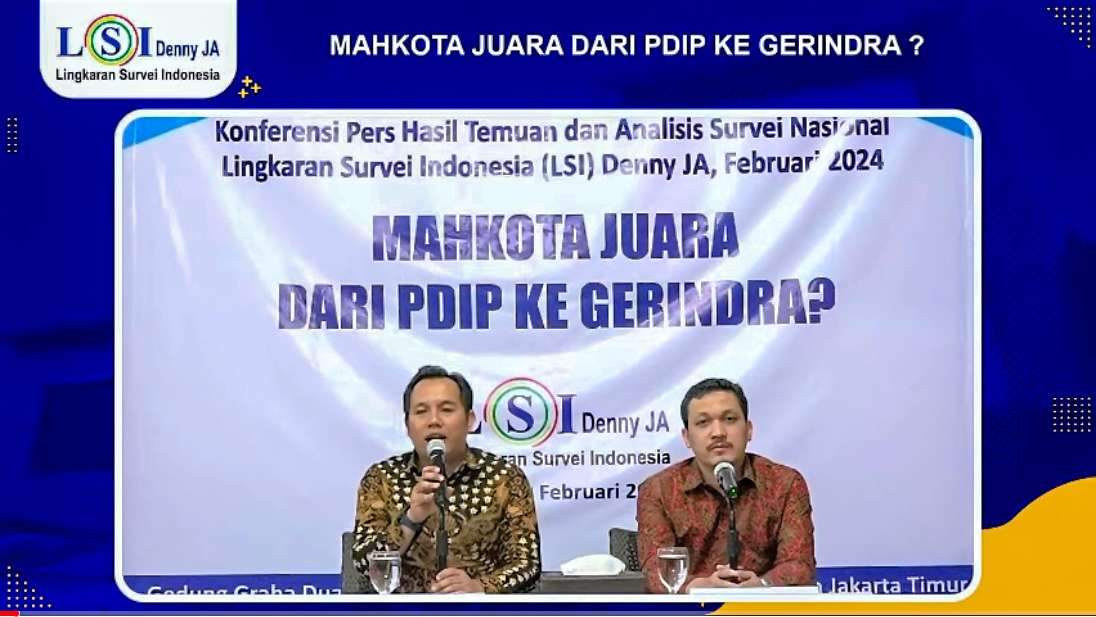 Survei Terkini LSI Denny JA: PDIP gagal hattrick disalip Gerindra