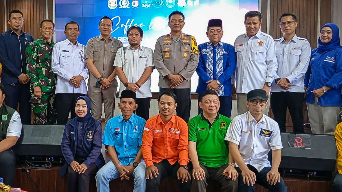 Kapolresta Bandarlampung Coffee Morning Bareng KPU, Bawaslu, dan Parpol