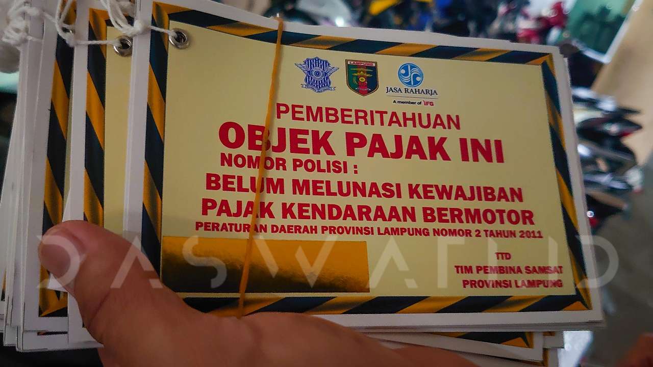 Bapenda Lampung Labeling Motor Penunggak Pajak