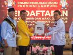 Mirza-Jihan Daftar ke KPU Didampingi Koalisi Lampung Maju