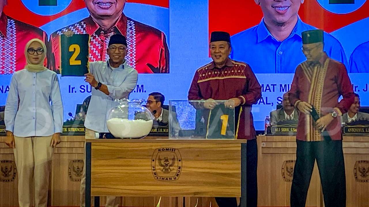 KPU Lampung Tetapkan Nomor Urut Paslon, Arinal dan Mirza Sepakat Jaga Persatuan