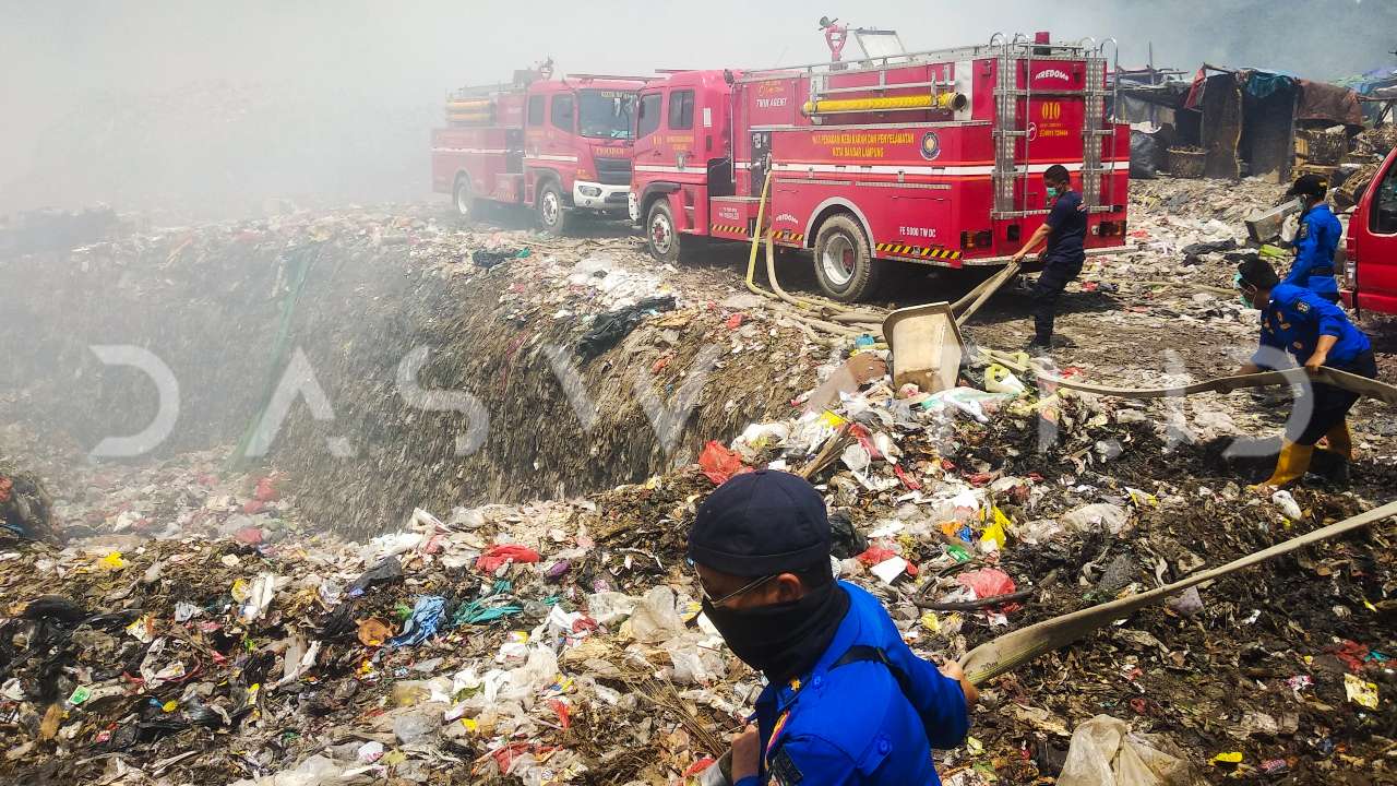 TPA Bakung di Bandarlampung Terbakar Lagi