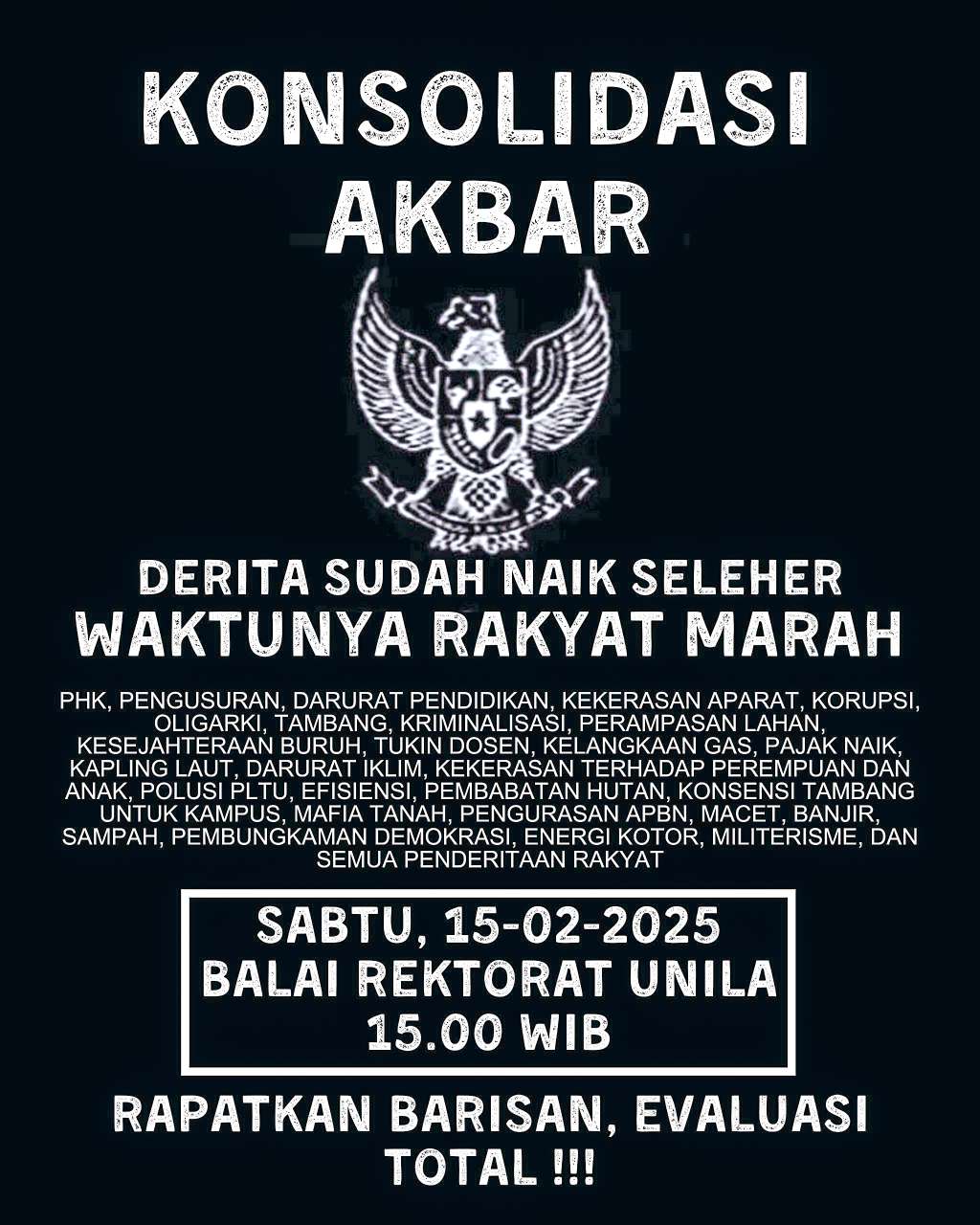 Unila Bubarkan Konsolidasi Mahasiswa dengan Dalih Tak Berizin