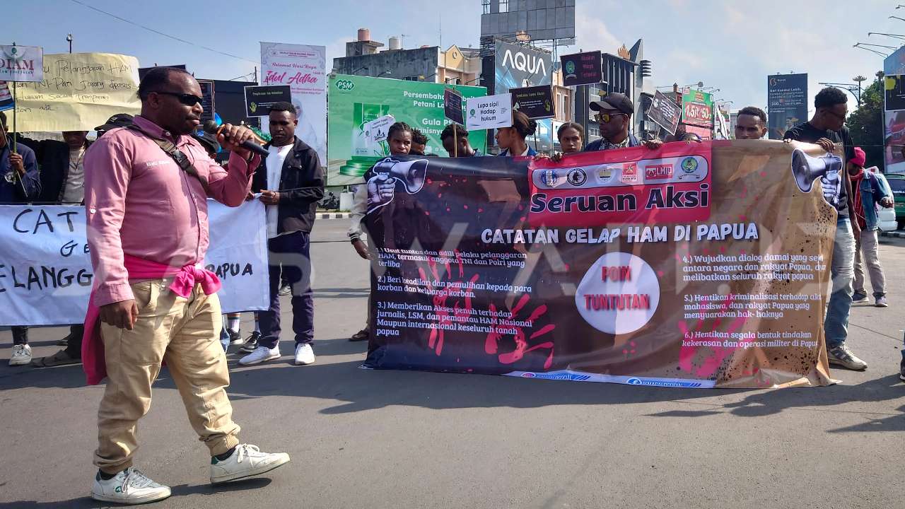 Aksi Damai Mahasiswa Papua di Lampung Tuntut Keadilan HAM