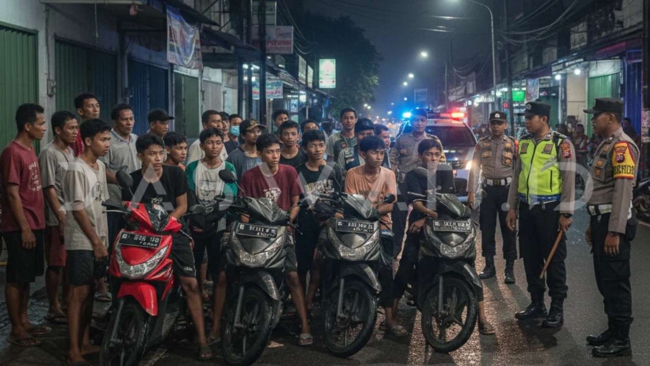 Polisi dan Warga Gagalkan Tawuran 14 Remaja di Tanjungkarang Barat