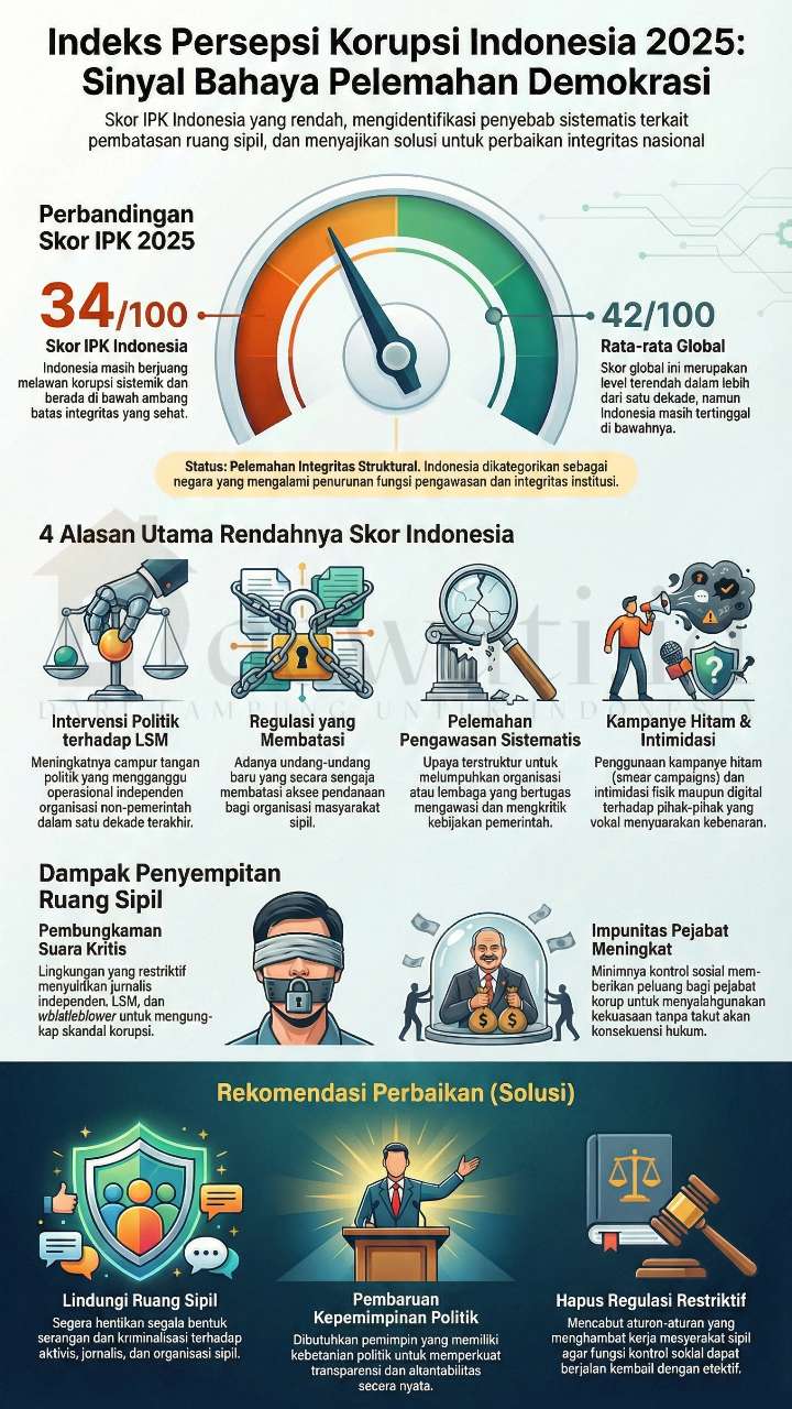IPK Indonesia 2025: Krisis Kepemimpinan Antikorupsi