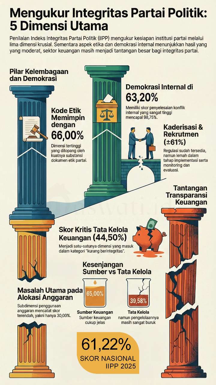 IIPP 2025: Skor Integritas Parpol 'Sedang', Tata Kelola Keuangan 'Kurang Berintegritas'