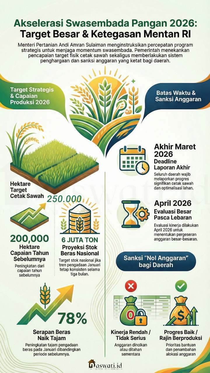 Mentan Amran Ancam Nolkan Anggaran Daerah Tak Serius Cetak Sawah