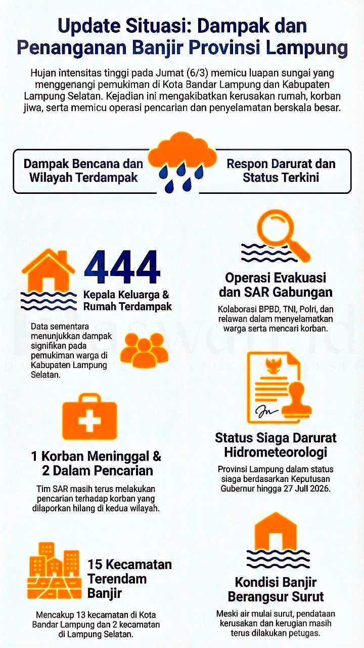 Lampung Siaga Darurat Bencana Hingga 27 Juli 2026