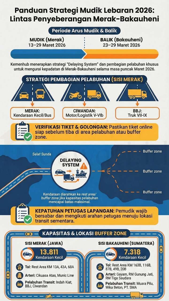 Mudik 2026: Beda Kendaraan, Beda Pelabuhan Penyeberangan