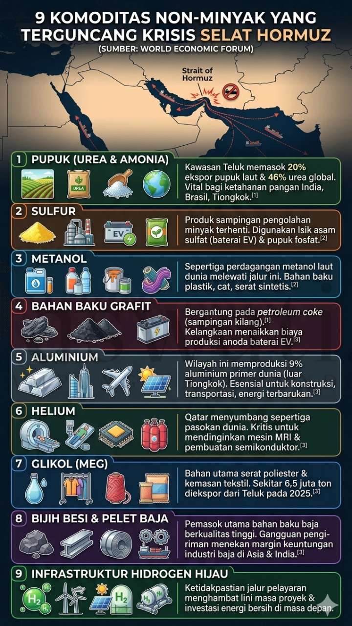 Krisis Selat Hormuz: 9 Komoditas Non-Minyak Guncang Ekonomi Dunia