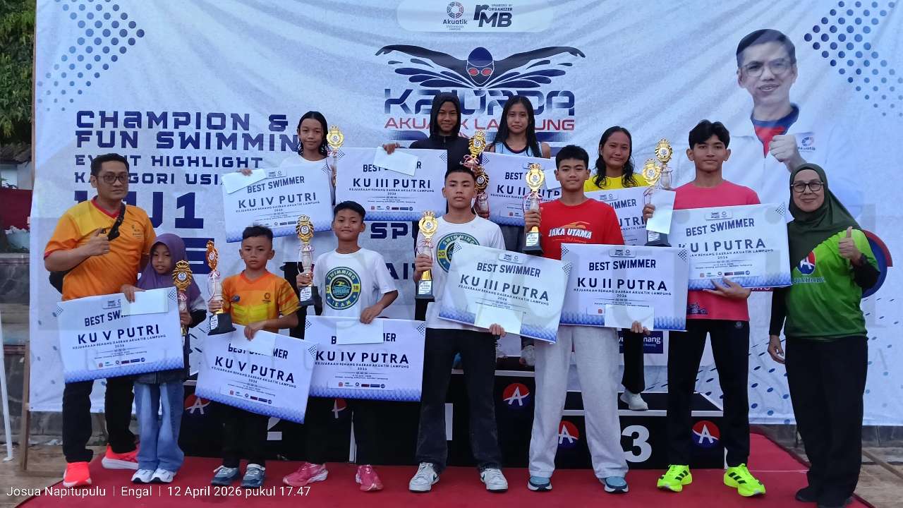 Ratu Kolam! Delena Qotrun Borong Emas di Kejurda Akuatik Lampung 2026