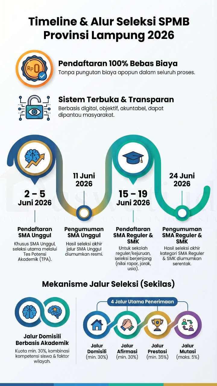 Jalur Domisili SPMB Lampung 2026 Kini Berbasis Akademik