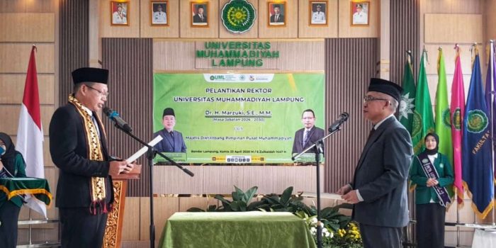 Dr. Marzuki Resmi Dilantik Jadi Rektor UM Lampung 2026-2030
