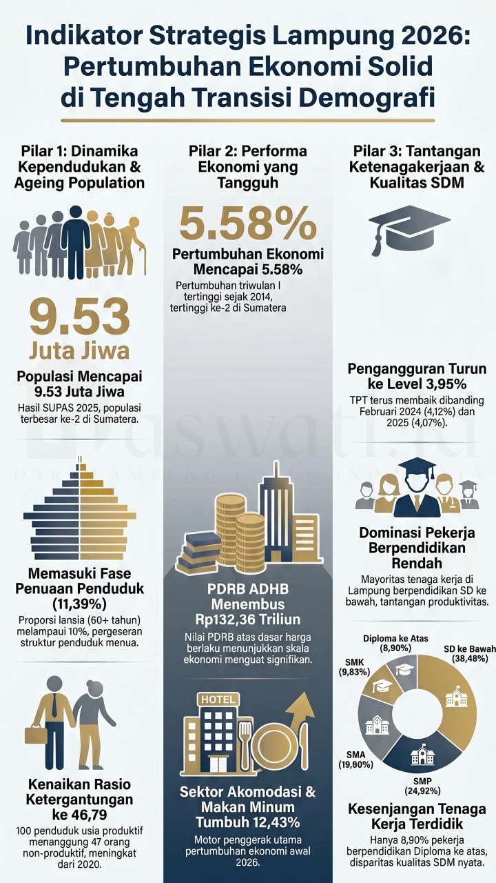 Lampung Masuk Fase Penuaan Penduduk: Tantangan Produktivitas Ekonomi